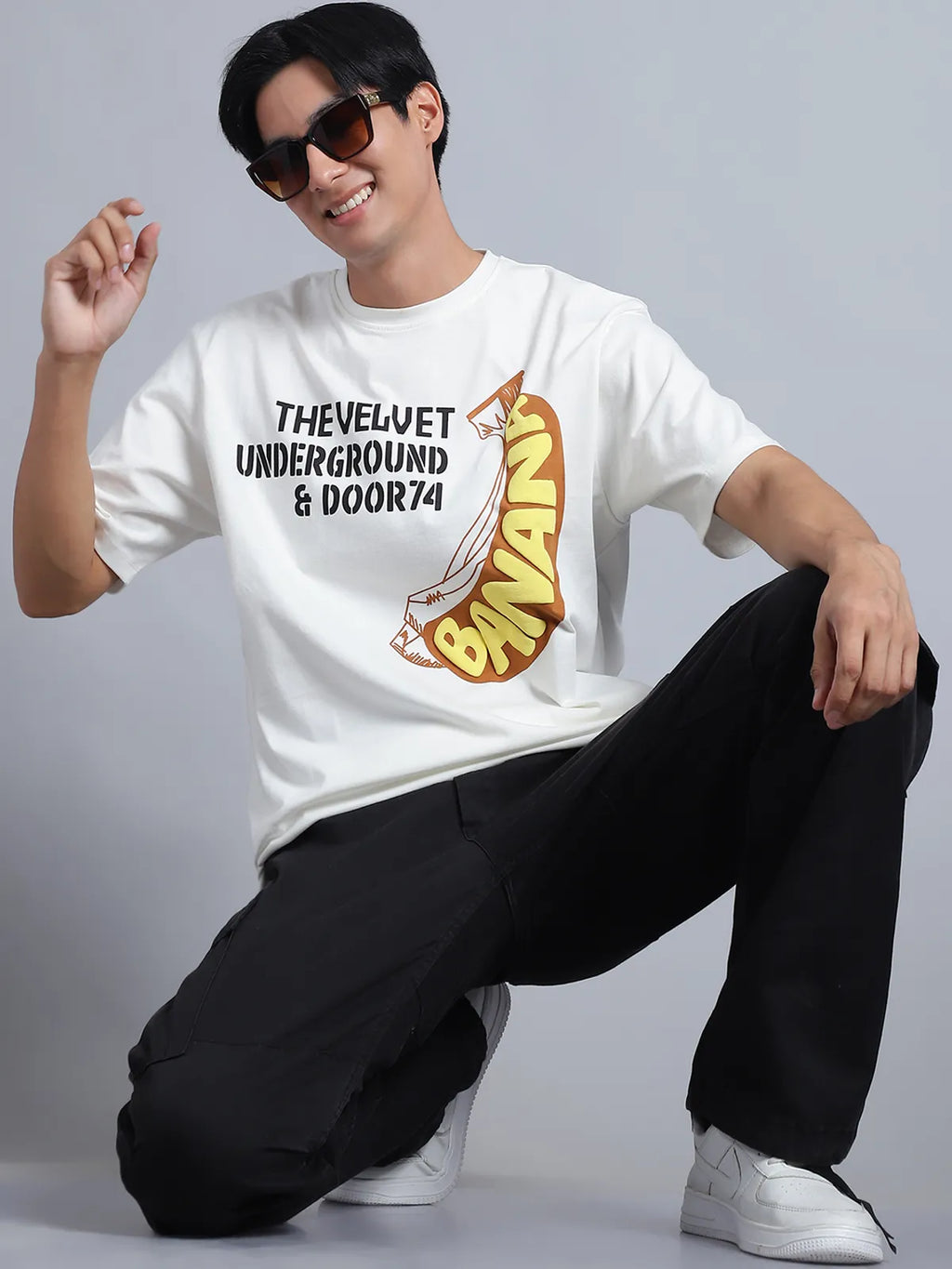 Off-White Banana Print Oversized T-Shirt For Men