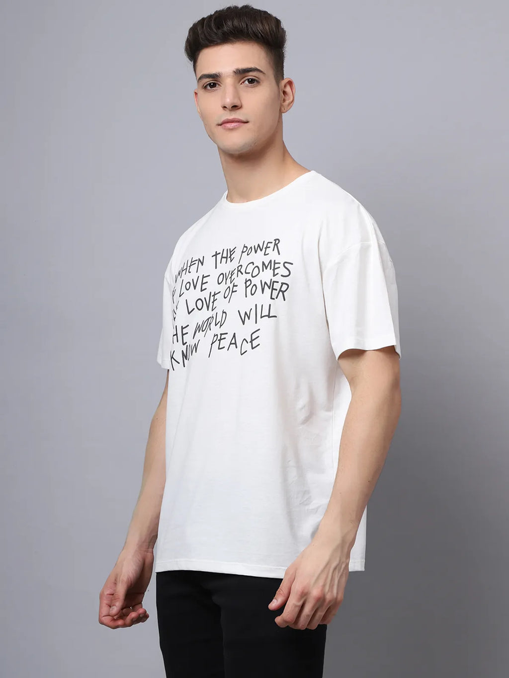 Off-White Quote Print Oversized T-Shirt For Men