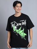 Black Printed Oversized Graphic T-shirt For Men
