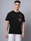 Black Quote Printed Oversized T-shirt For Men