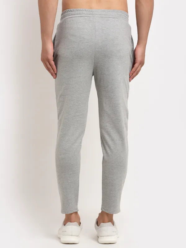 Light Grey Cotton Solid Joggers for Men image 2