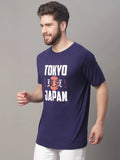 Navy Blue Tokyo Japan Printed T-shirt For Men