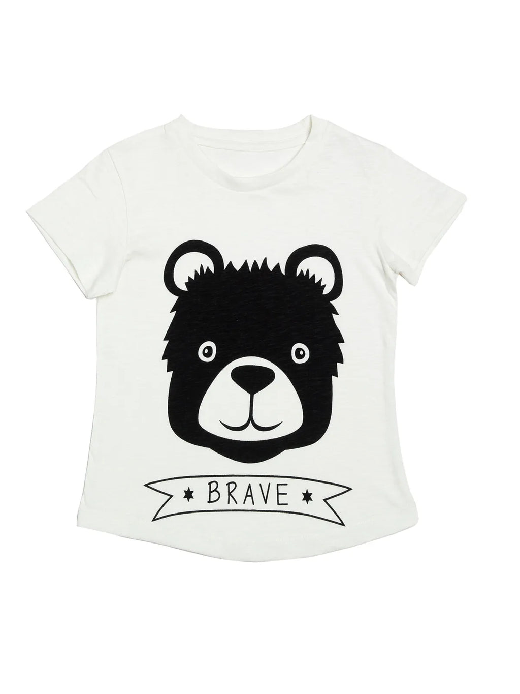 Door74 Unisex Off White Brave Printed Round Neck T-Shirt image 0