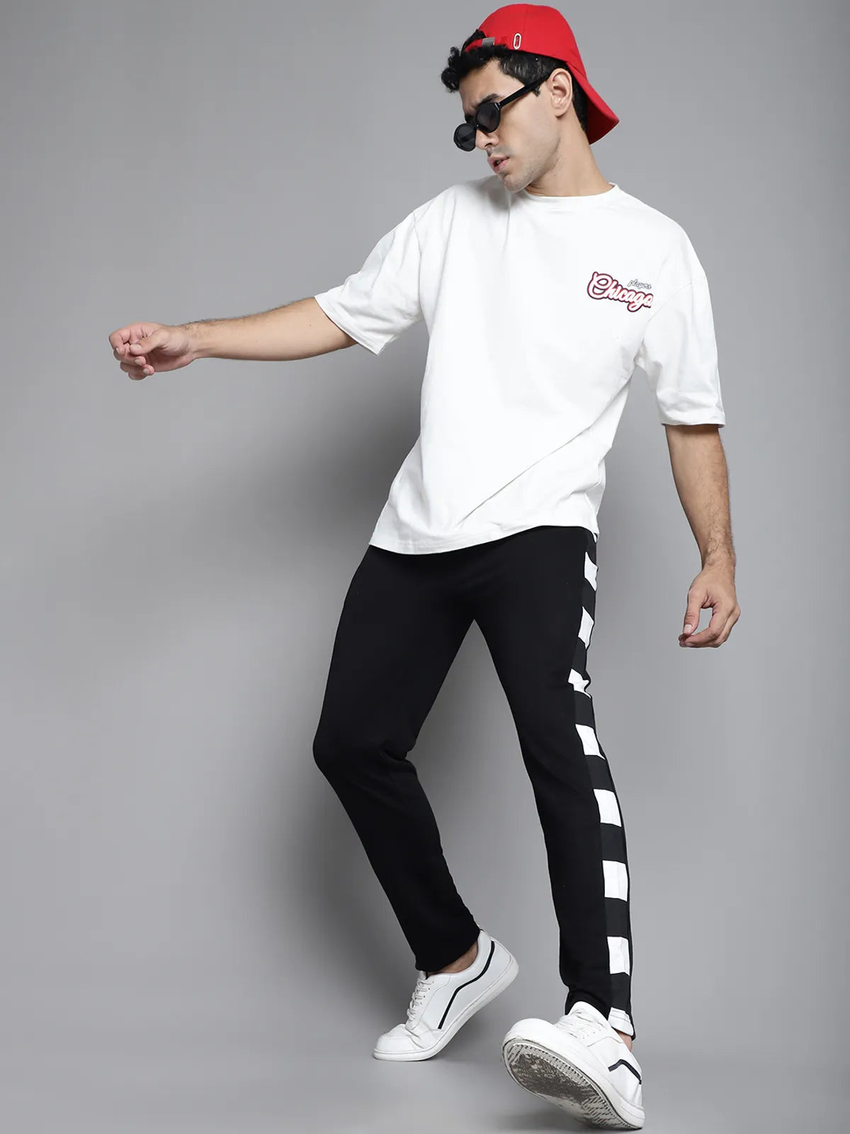 Black Cotton Printed Joggers For Men - S, Black image
