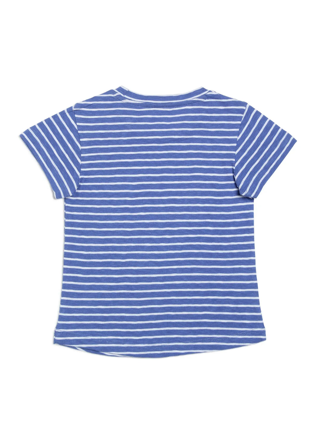 Door74 Unisex Blue White Striper Round Neck T-Shirt - 13-14Y image