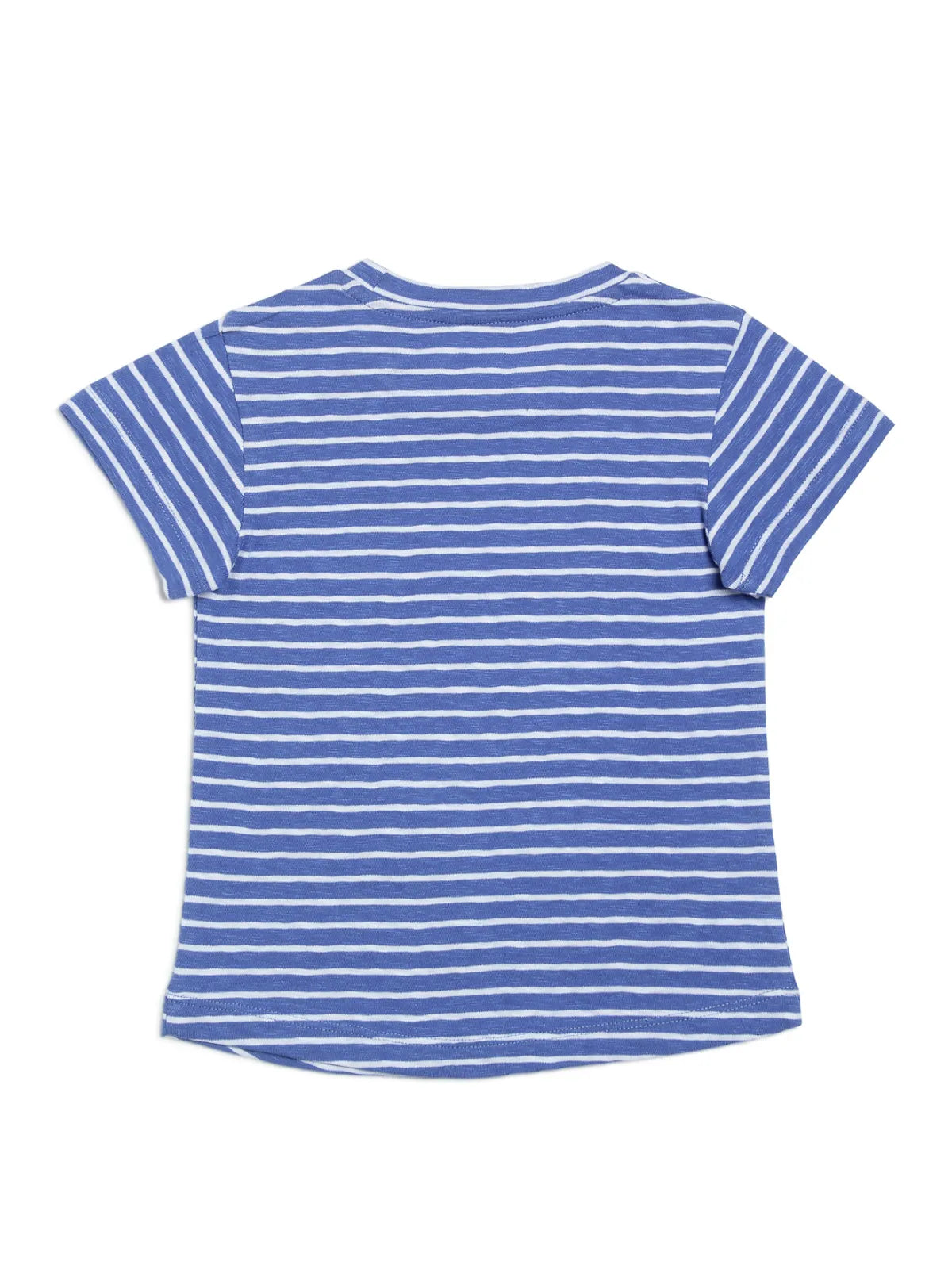 Door74 Unisex Blue White Striper Round Neck T-Shirt - 13-14Y image