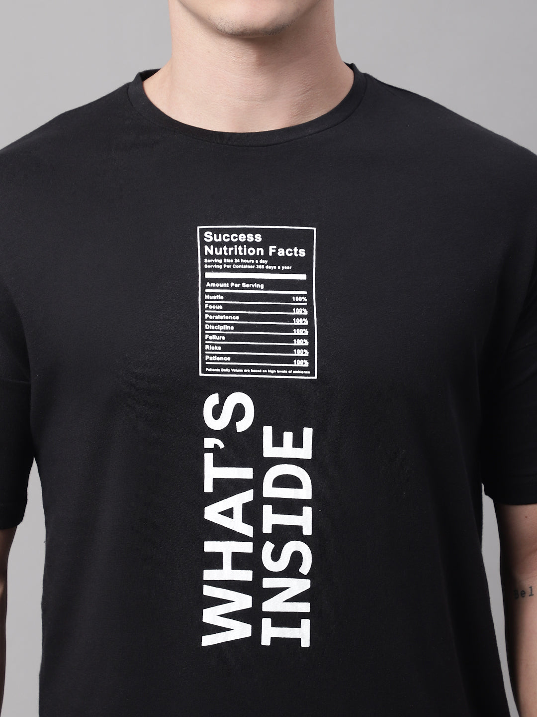 Whats Inside Printed Black Color Regular Fit T-shirt image 3