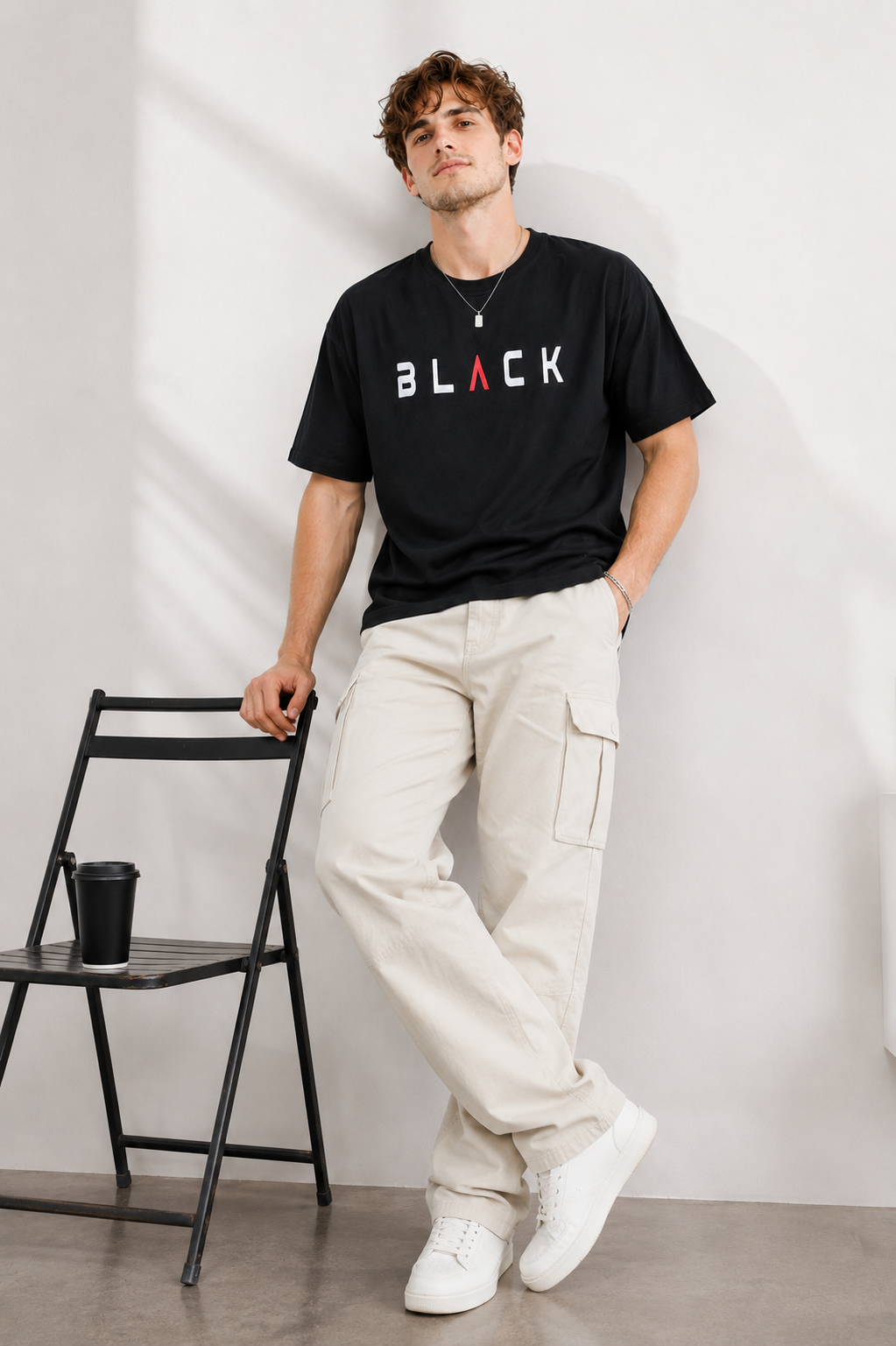 BLACK OVERSIZE FIT TSHIRT image 4