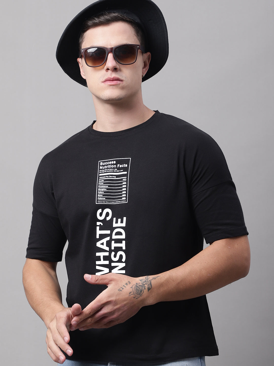 Whats Inside Printed Black Color Regular Fit T-shirt image 4