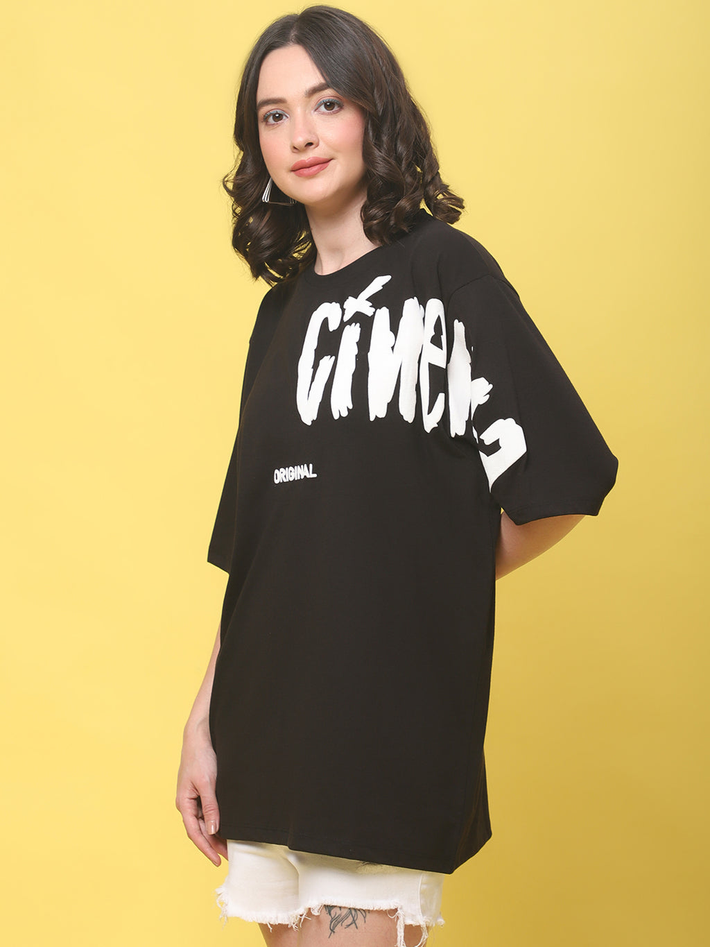 Typography Printed Loose Cotton T-shirt image 5
