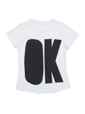 Door74 Unisex White Ok Printed Round Neck T-Shirt image 0