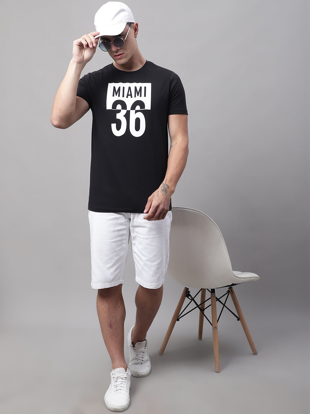 Miami Printed Black Color Regular Fit T-shirt image 2