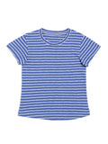 Door74 Unisex Blue White Striper Round Neck T-Shirt image 0