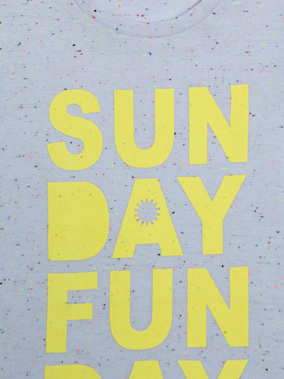Door74 Unisex Blue Sunday Funday Ptinted Round Neck T-Shirt - 7-8Y image