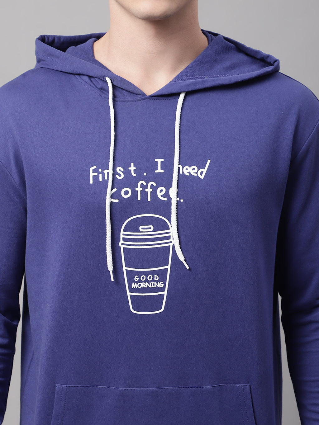 Men's Typography Printed Hooded Sweatshirt image 3