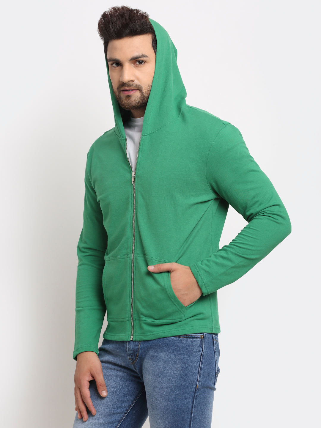 DOOR74 STYLISH HOODED JACKET WITH POCKETS image 2