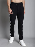 Black Cotton Printed Joggers For Men - L, Black image