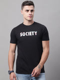 DOOR74 MENS SOCIETY PRINTED BLACK COLOR REGULAR FIT TSHIRT image 0
