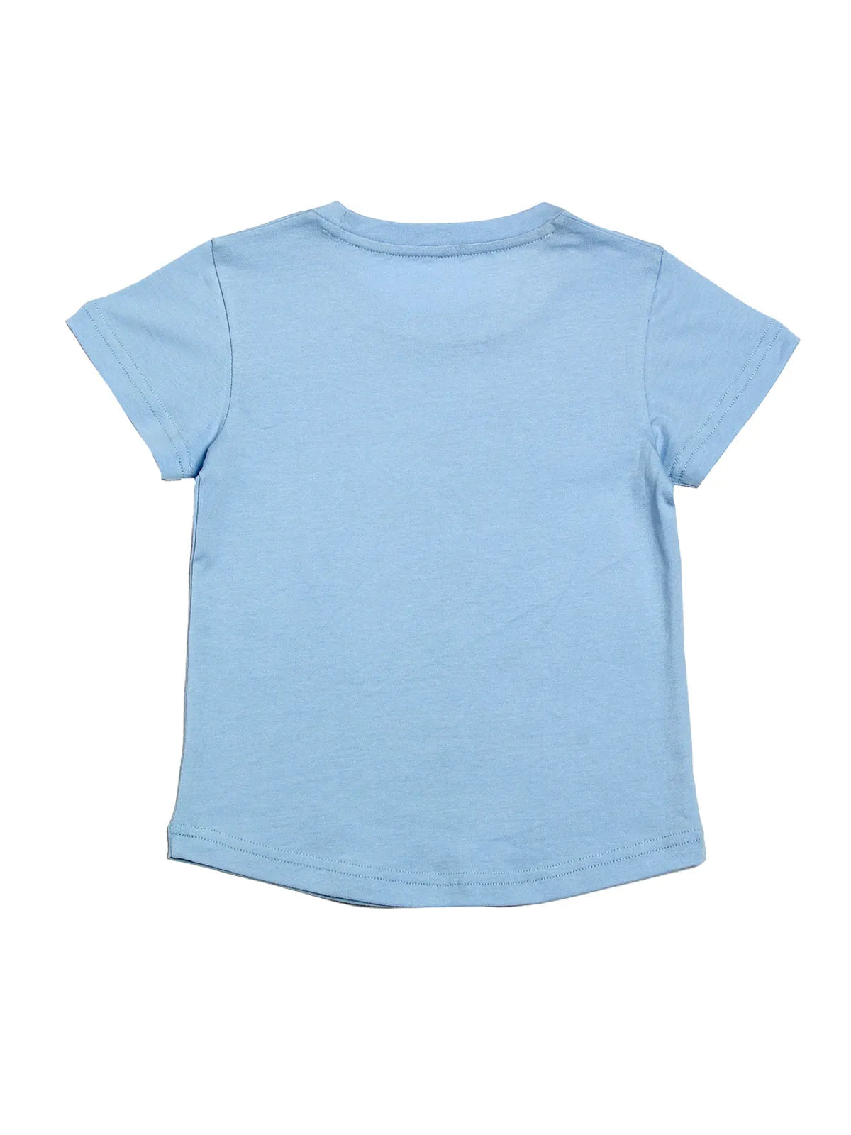 Door74 Unisex Blue Fishes Printed Round Neck T-Shirt - 13-14Y image