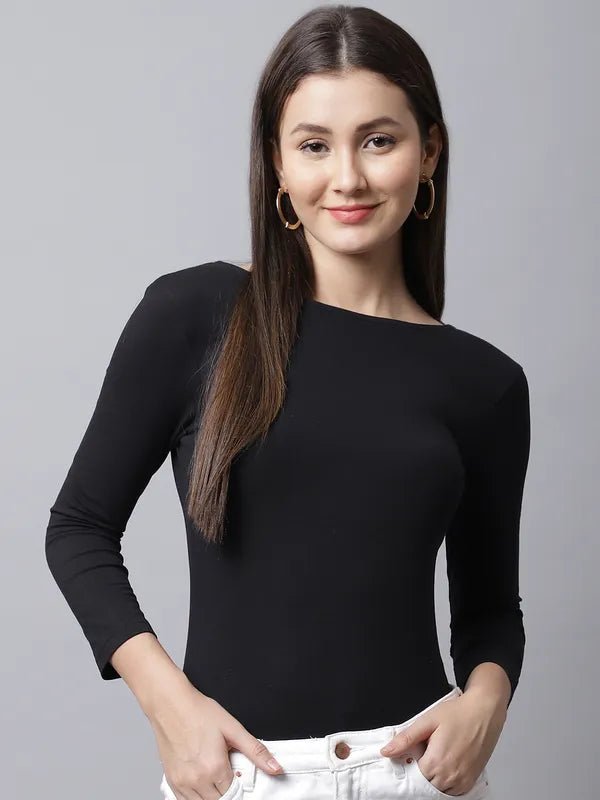 Black Bodysuit For Women - M, Black image