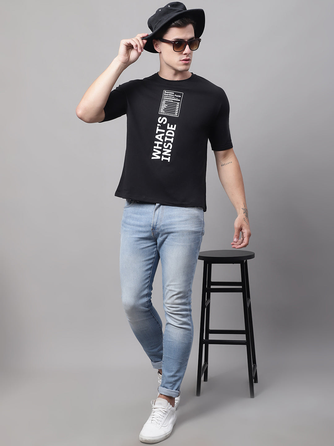 Whats Inside Printed Black Color Regular Fit T-shirt image 2