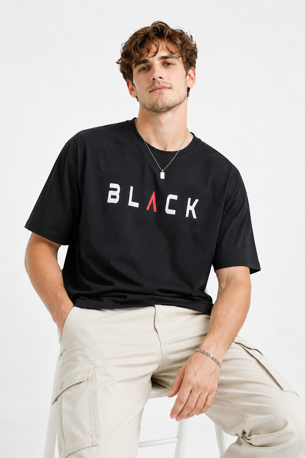BLACK OVERSIZE FIT TSHIRT image 0