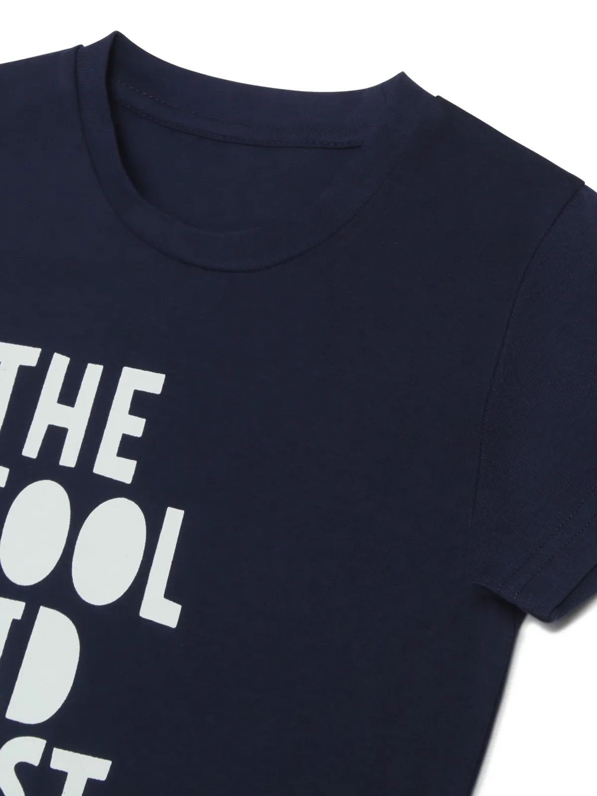 Door74 Unisex Navy Cool Kid Just Showed Up Printed Round Neck T-Shirt - 5-6Y image