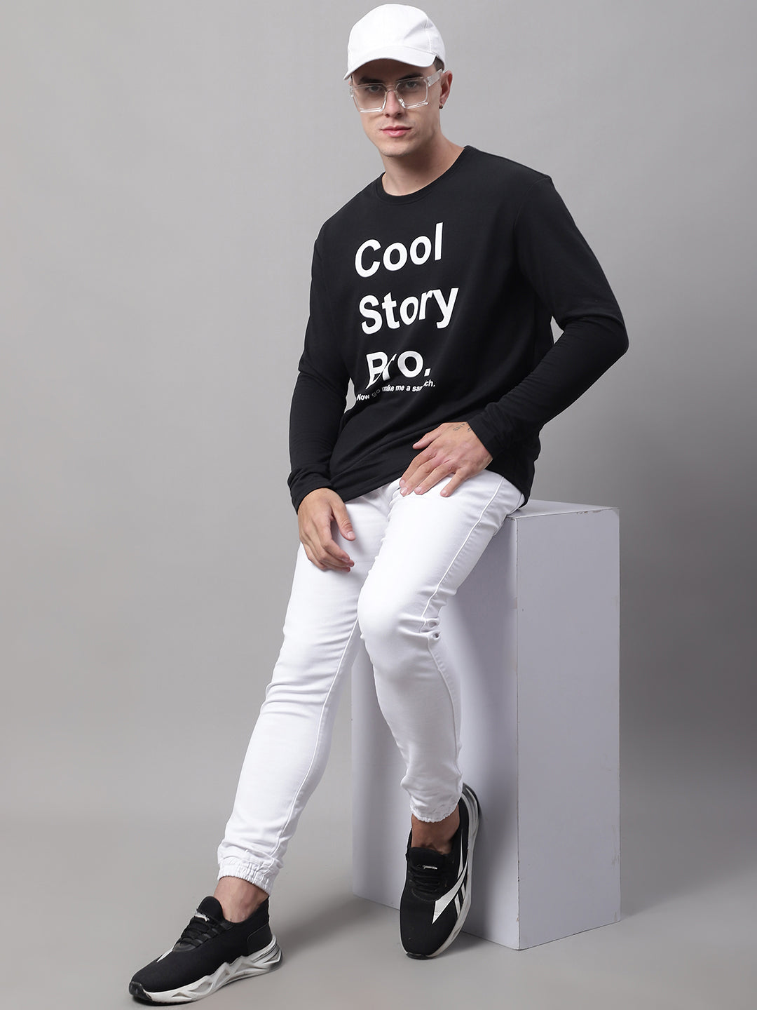 COOL STORY BRO Printed Black-Color Regular-Fit Sweatshirt image 3