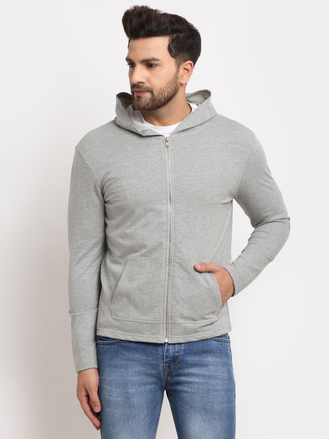 DOOR74 STYLISH HOODED JACKET WITH POCKETS image 1
