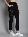 Black Cargo Printed Pants for women image 2