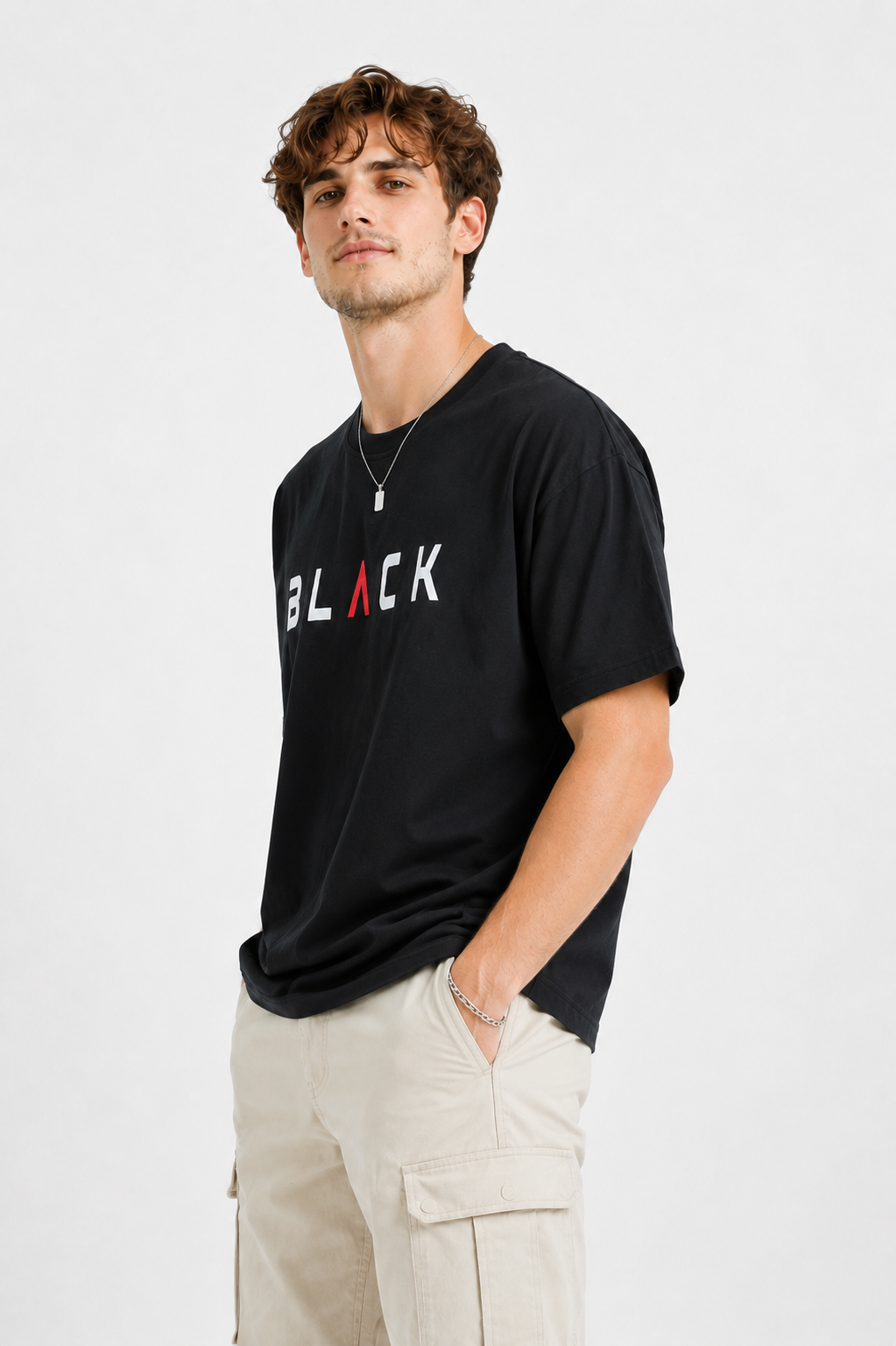 BLACK OVERSIZE FIT TSHIRT image 2