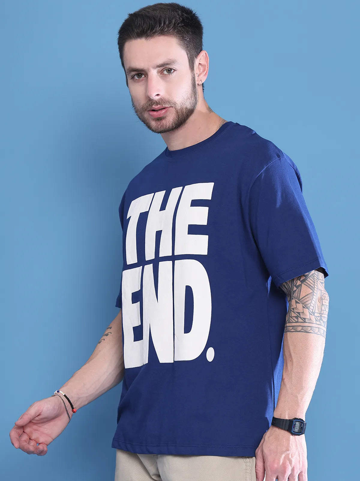 Navy The End Oversized T-shirt For Men