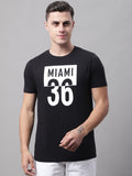 DOOR74 MENS MIAMI PRINTED BLACK COLOR REGULAR FIT TSHIRT image 0