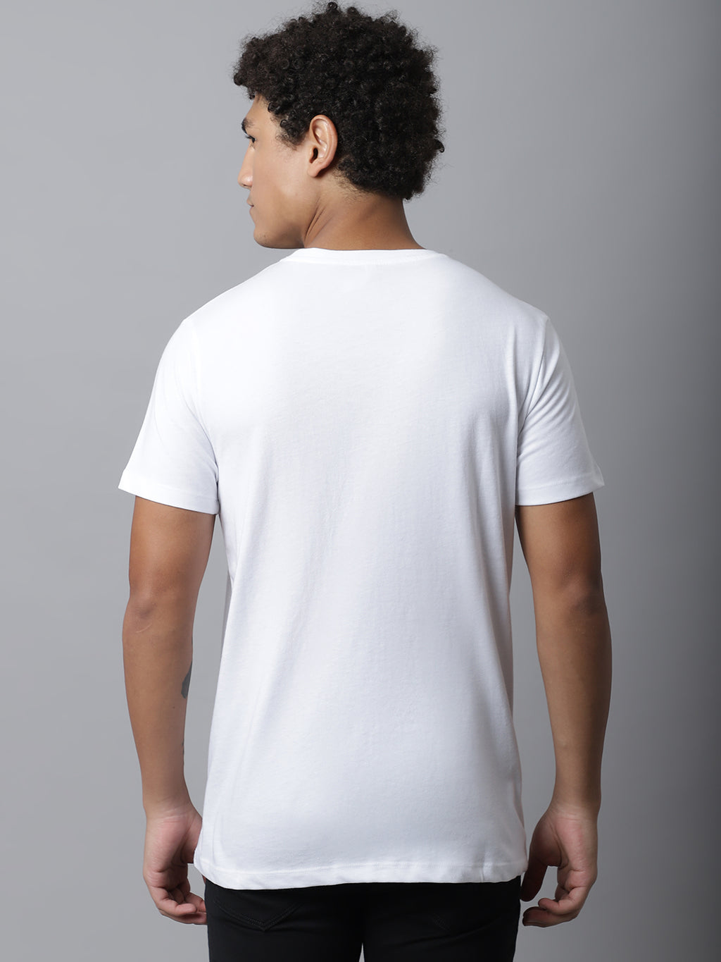 White Graphic T-shirt For Men With Say Yes Print image 1