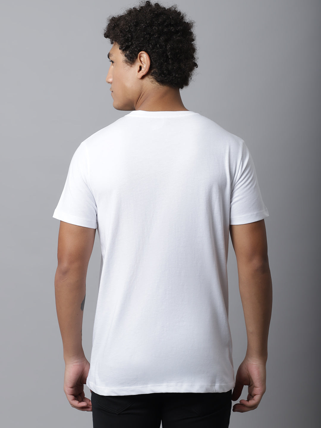 White Graphic T-shirt For Men With Say Yes Print image 1