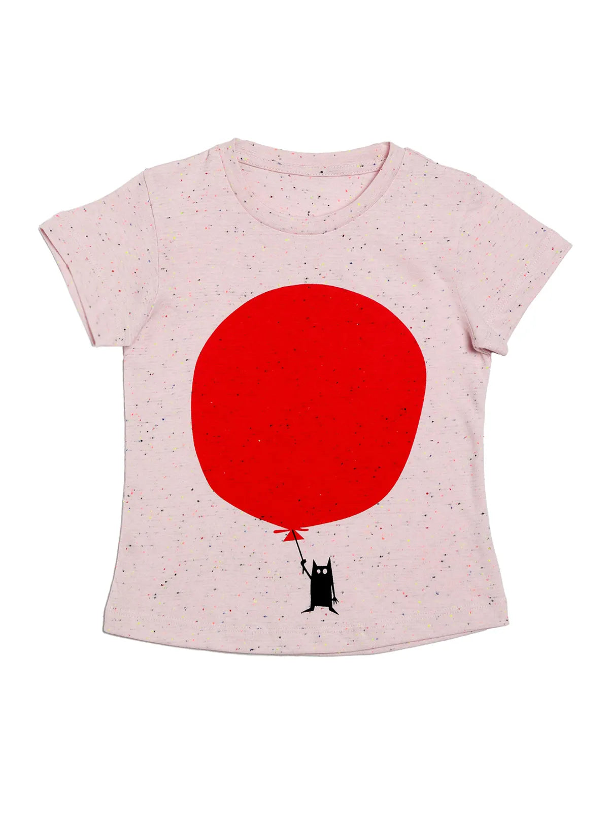 Door74 Unisex Pink Balloon Printed Round Neck T-Shirt image 0