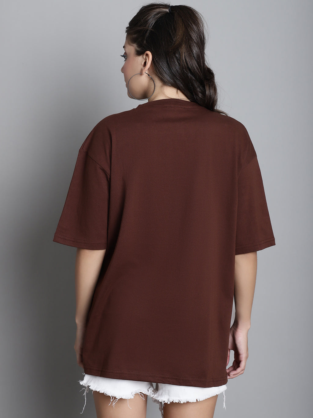 Typography Printed Drop-Shoulder Sleeves Cotton Oversized T-shirt image 4