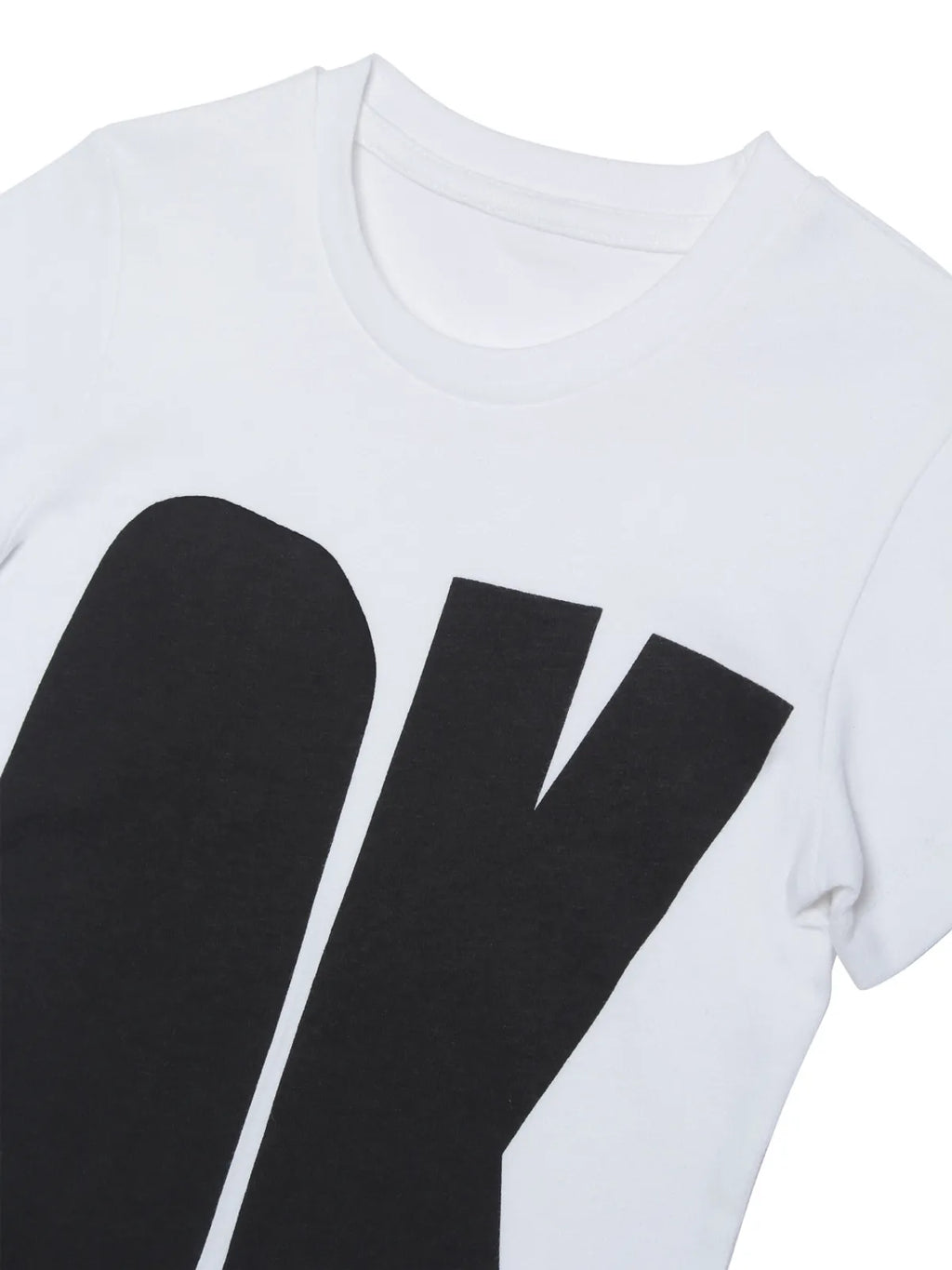 Door74 Unisex White Ok Printed Round Neck T-Shirt - 5-6Y image