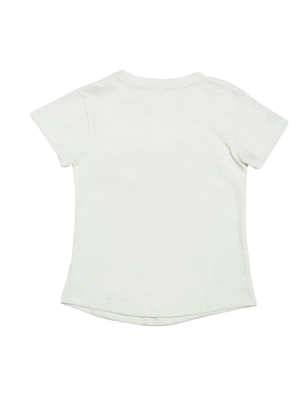 Door74 Unisex Off White Brave Printed Round Neck T-Shirt - 13-14Y image