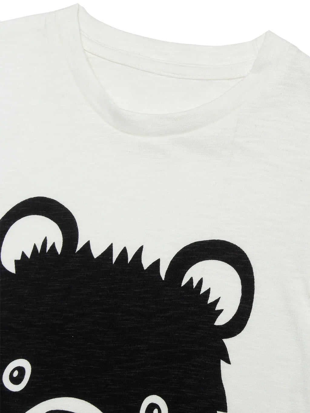 Door74 Unisex Off White Brave Printed Round Neck T-Shirt - 3-4Y image