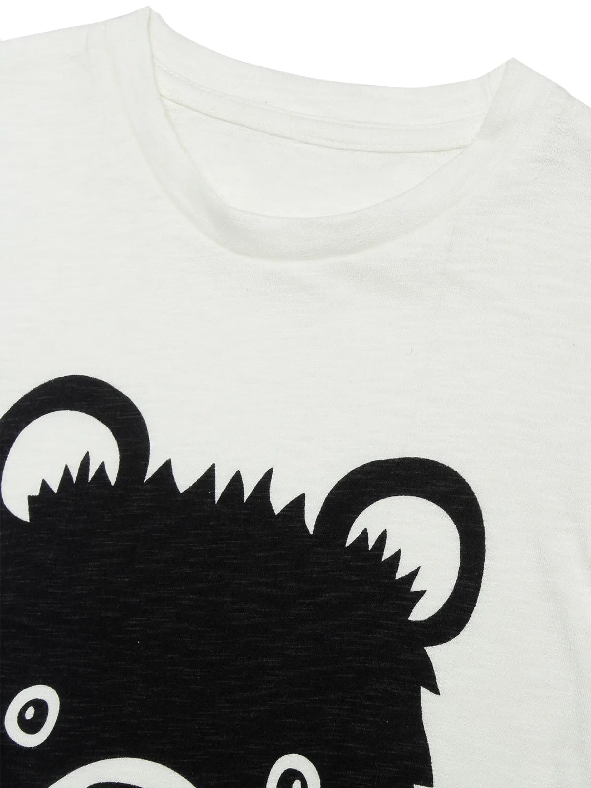 Door74 Unisex Off White Brave Printed Round Neck T-Shirt - 3-4Y image