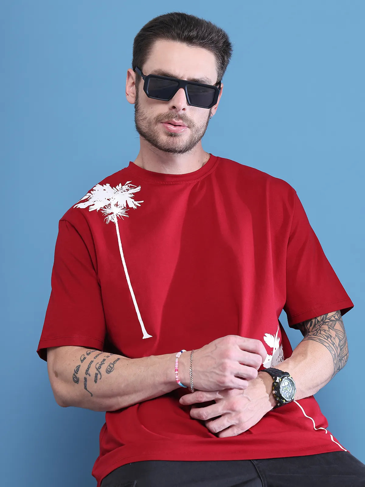 Tree Print Oversized T-shirt