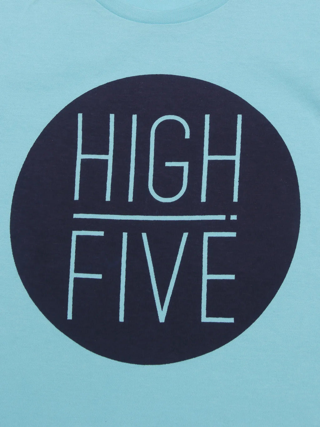 Door74 Unisex Blue High Five Printed Round Neck T-Shirt - 3-4Y image