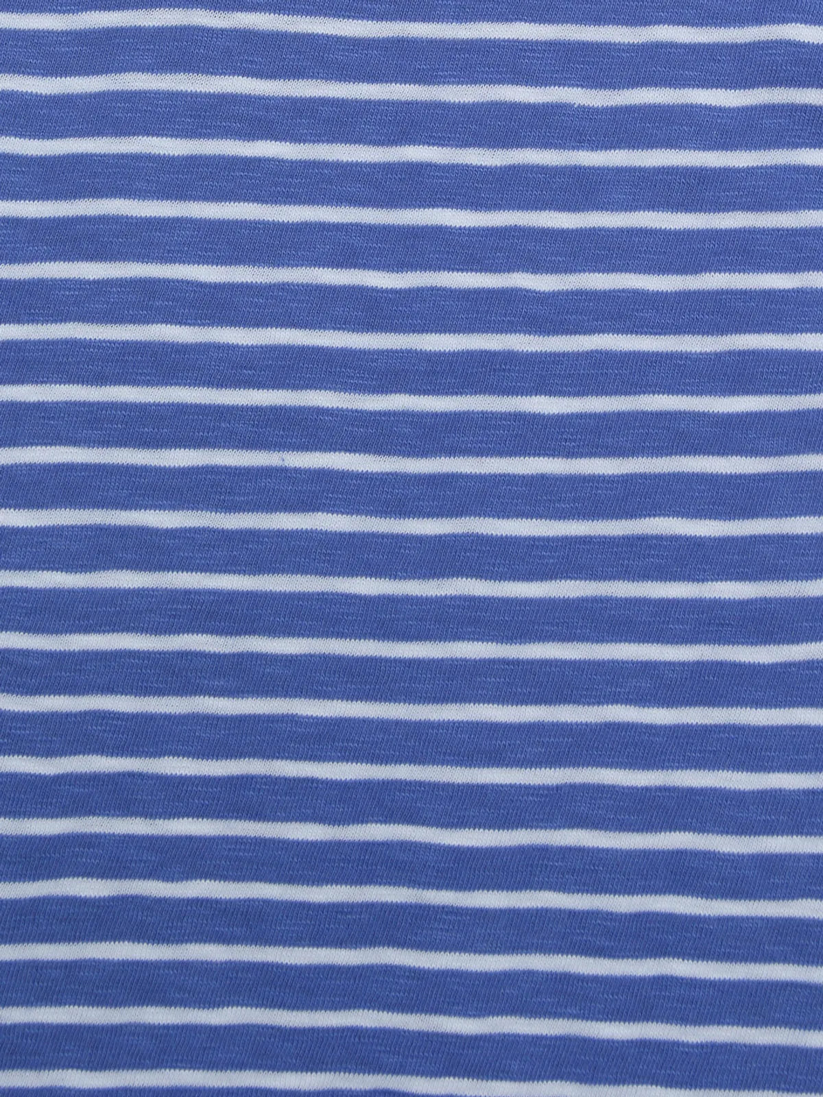 Door74 Unisex Blue White Striper Round Neck T-Shirt - 3-4Y image