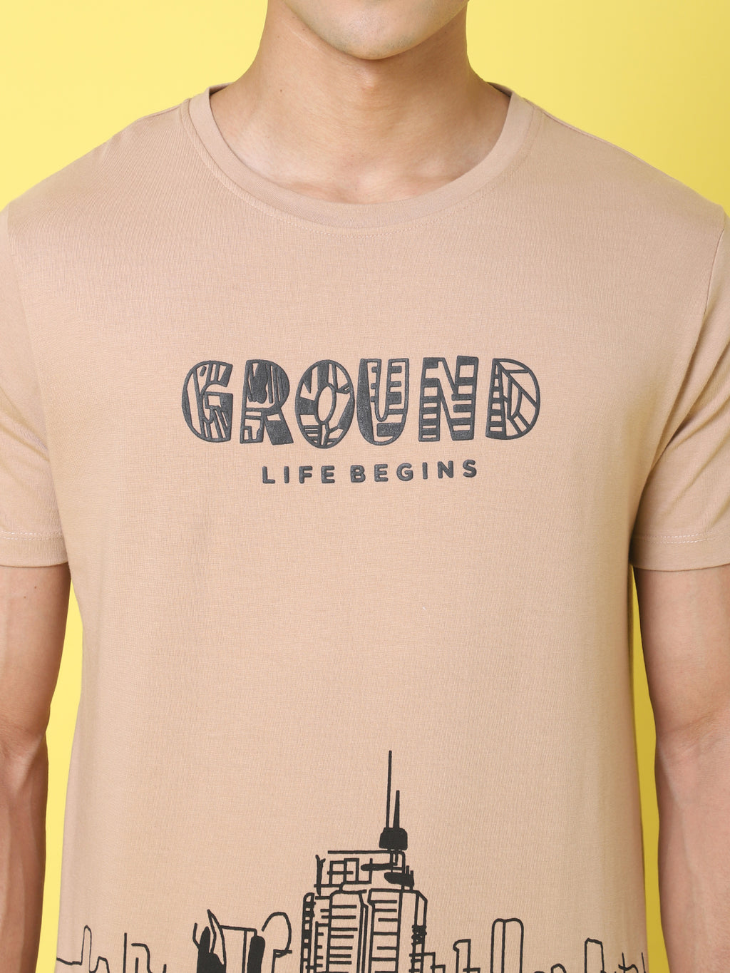 Printed Brown Regular T-shirt for Men image 2