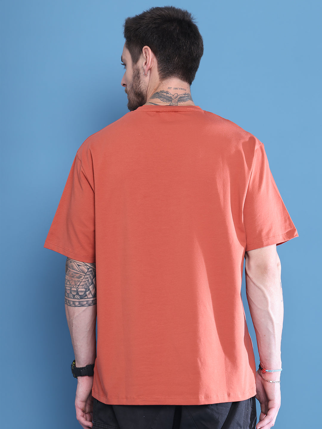 Coral Drop-Shoulder T-shirt For Men With Beatles Print image 1