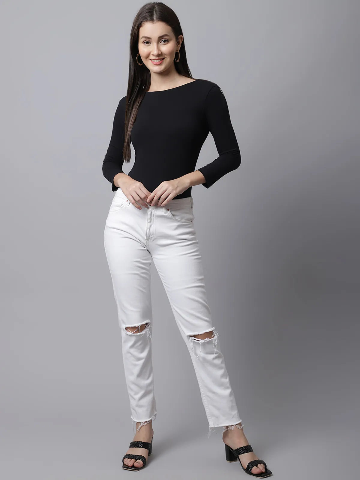 Black Bodysuit For Women - S, Black image