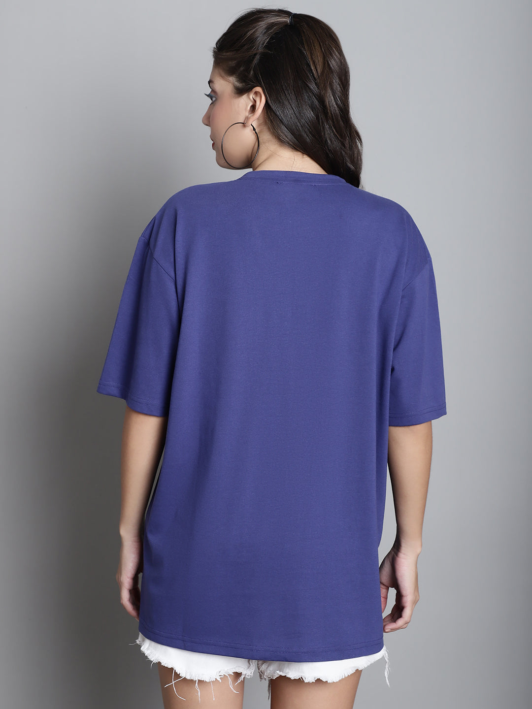 Typography Printed Drop-Shoulder Sleeves Oversized Cotton T-shirt image 6