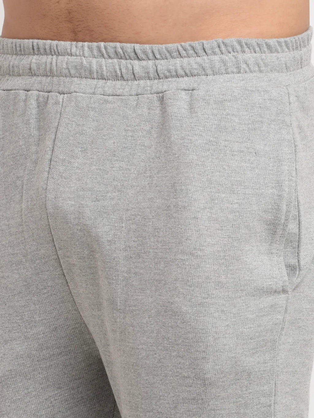Light Grey Cotton Solid Joggers for Men - S image