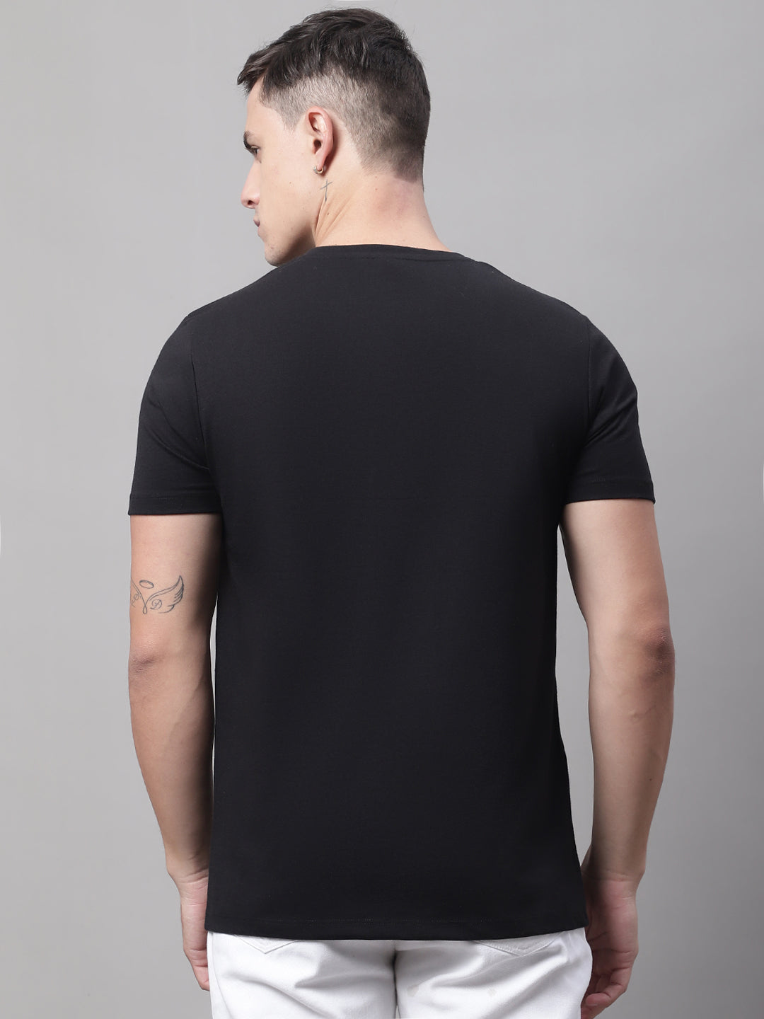 DOOR74 MENS MIAMI PRINTED BLACK COLOR REGULAR FIT TSHIRT image 3